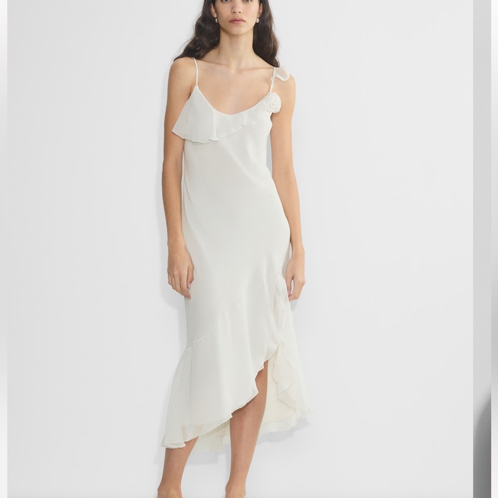 Aritzia White Ruffle Dress